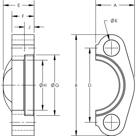 World Wide Fittings Split Flange Clamp - SAE Code 62 1952X16